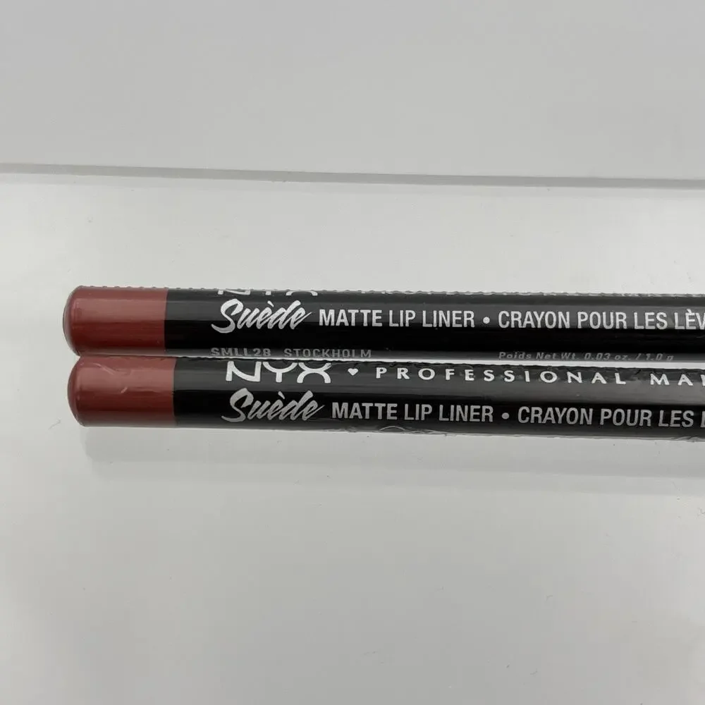 Lot of 2 NYX Suede Matte Lip Liner #28 STOCKHOLM 0.03oz / 1 g *NEW*